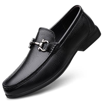 Mode Lente Heren Casual Echt Leer Schoenen Zachte Slip-on Metalen Gesp Loafers Antislip Ademend Wandelen Zakelijke Schoenen Mocassin