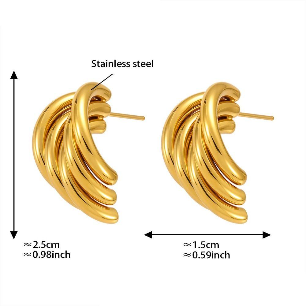 Waterproof Gold Plated Earrings 18k Gold Plated Stainless Steel Earrings  Fashion Accessories