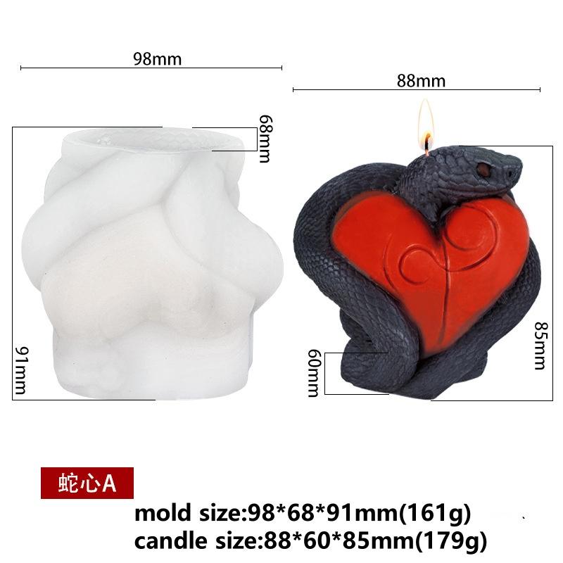 DIY Snake Fruit Aromatherapy Silicone Mold Terror Love Snake Candle Paste Resin Mold for Halloween Party Decoration Gifts