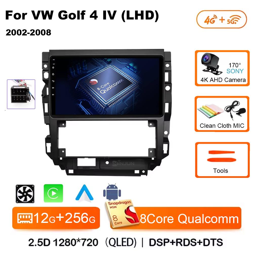 Car Radio Android 14 For Volkswagen VW Golf 4 IV LHD 2002-2008 Jetta MK4 Classics Qualcomm Multimedia Player Carplay GPS Auto