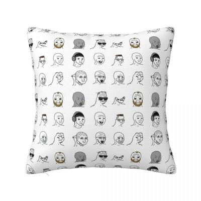 Wojak Meme Square Pillowcases Sofa Funny Soyjak Cushion Cover Cool Home Decoration Pillow Cover 45*45