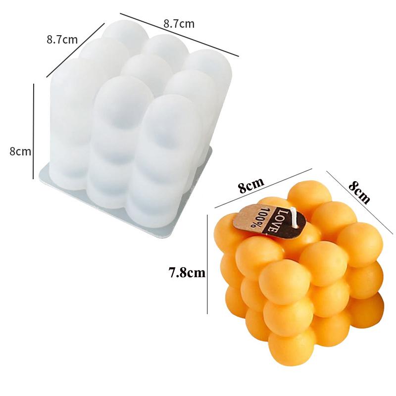 Non-stick Bubble Cube Candles Silicone Mold DIY Handmade Scented Candle Chocolate Dessert Cake Baking Molds Home Crafts Decor