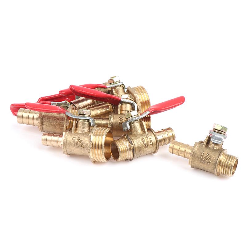 Brass Ball Valve Hose Barb 1/4" 3/8" 1/2" Bsp Male Thread Connector Pipe Adapter