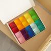 Transparent Rainbow 3D Building Blocks: Educational Acrylic Cubes for Children