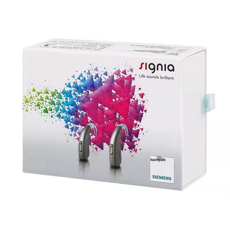 Sivga Funp Digital Hearing Aid for Elderly - Red & Purple Lotus Behind-the-Ear Ear-Hook Device.