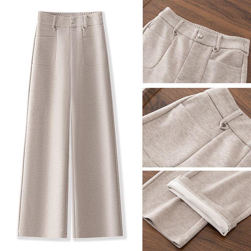 

Women s Wool Wide-Leg Pants - Autumn/Winter 2025, Plus Velvet, Slimming, Flaw-Covering, Versatile Straight-Leg Design Default Option