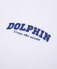 DOLPHIN WAVE APPAREL Dolphin Arch Logo Long Sleeve T-Shirt White