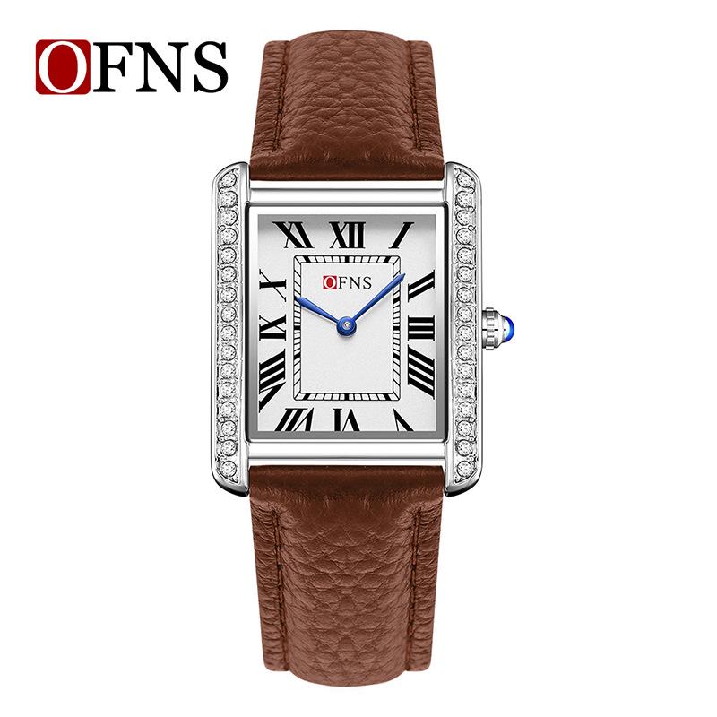 Montre à Quartz pour Femme Sanda, Petit Cadran, Chiffres Romains, Mode Étanche Rectangulaire, Design Couple.