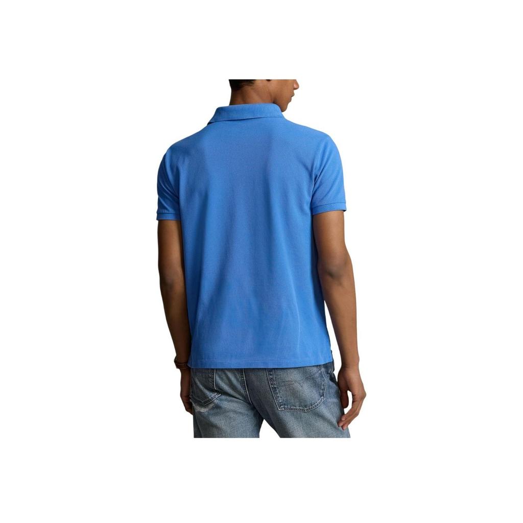 Polo Ralph Lauren SS24 Bear Pattern Embroidered Short Sleeve Polo Shirt Men tops Cornflower-Blue 710853312-025