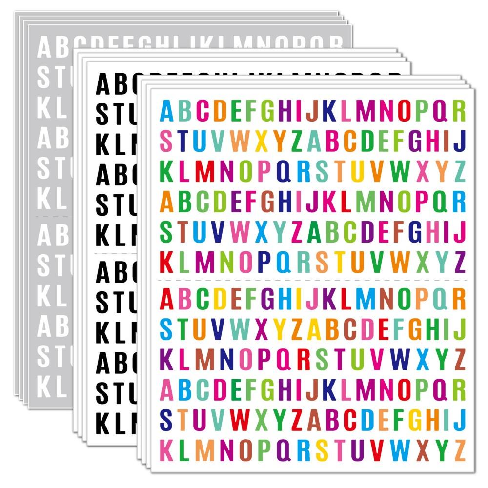 5Pcsset 0.5 Inch Functional Planner Stickers Vinyl Waterproof Black White Colorful Diy Letter Sticker For Cup Laptop Price Tag