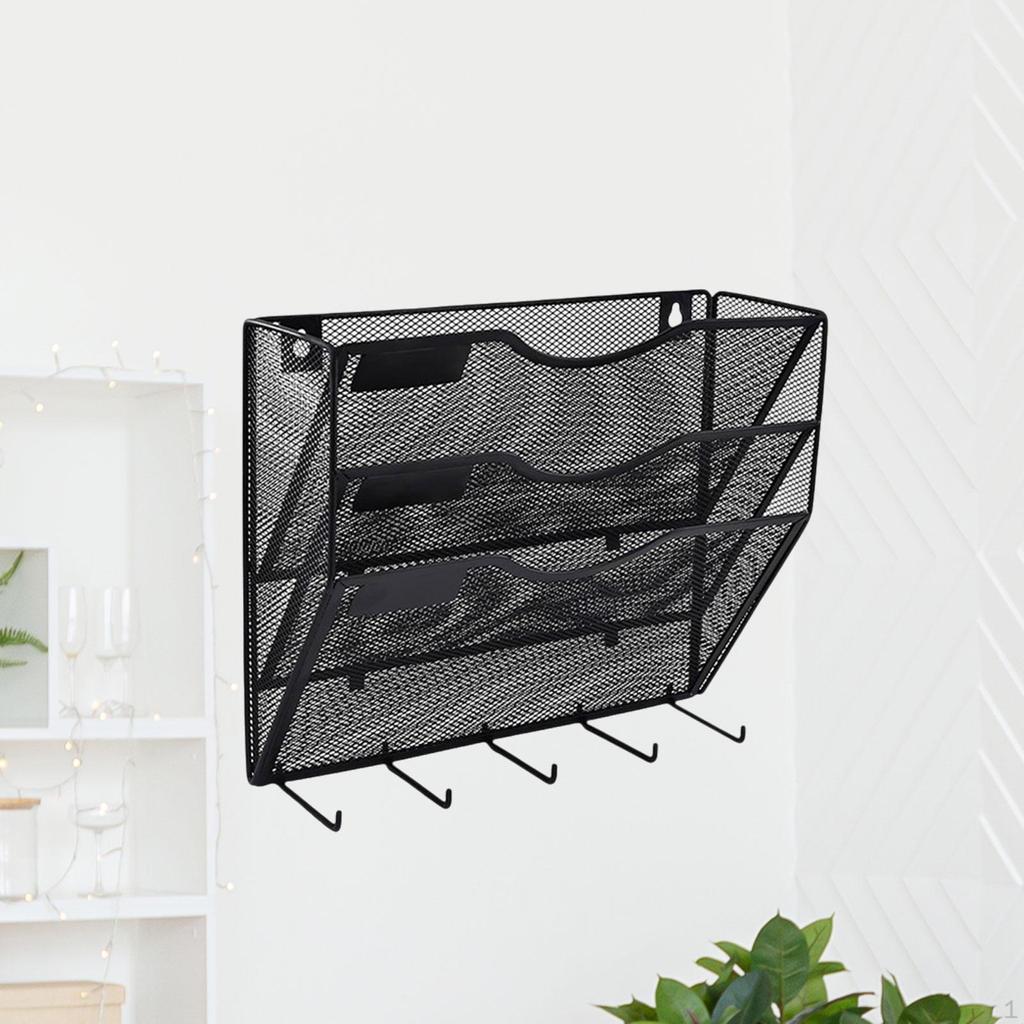 Wall File Mail Organizer Holder 3 Tier for Pamphlets Notebooks Save Space Versatile Paper
