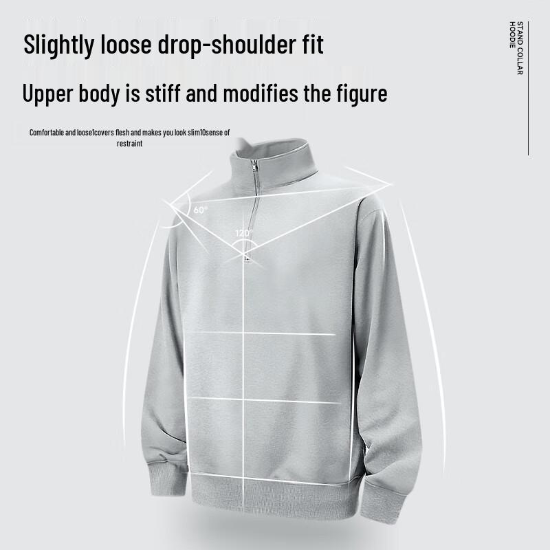 JEEP Men's Fleece-Lined Half-Zip Stand-Collar Sweatshirt