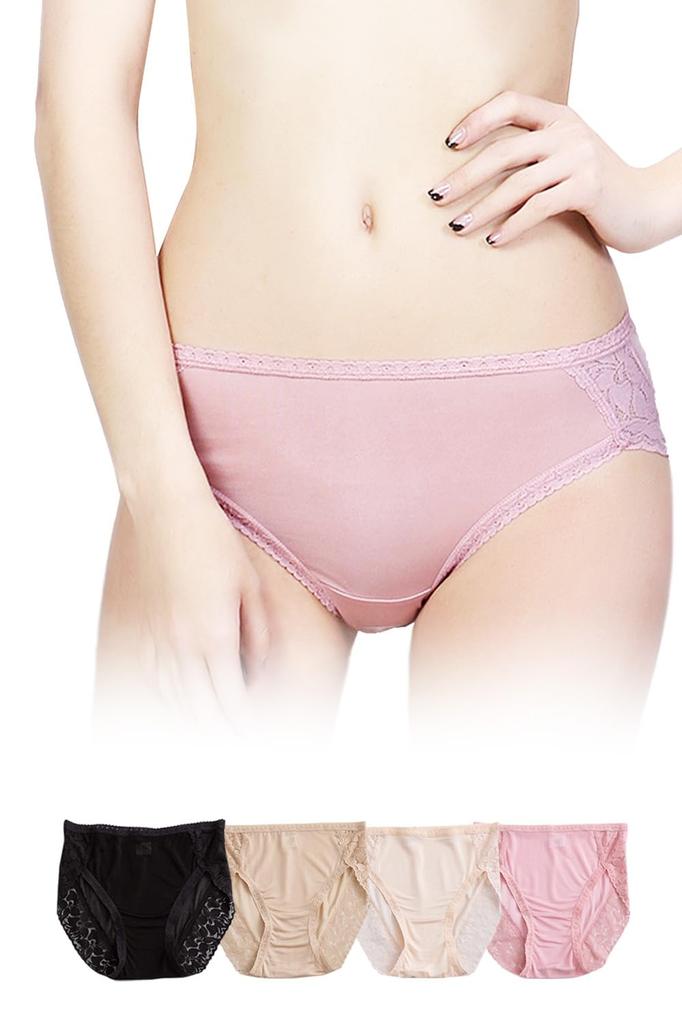 Lino Ulu Set of Silk and Lace Panties and Cute for Lace Panties Plus Sizes 3-Piece 100% [Super Soft, Comfortable, Adults] Women's Set, (JP, Alphabet,