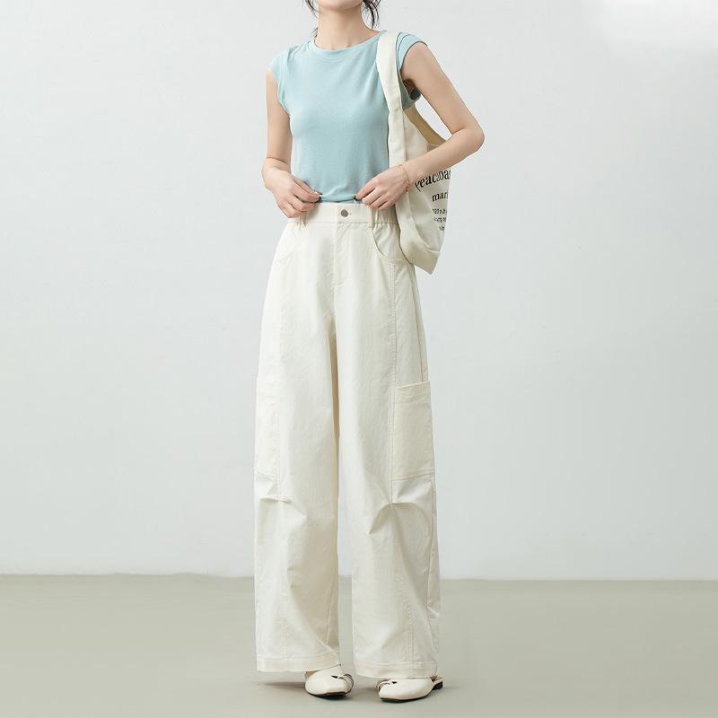 

Women s Retro Wide-Leg Cargo Pants - Spring 2026 Collection L off білий колір