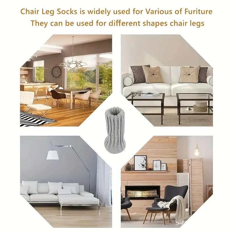 4-16 Pack High Elastic Chair Leg Socks with Anti-Slip Pads Thick Furniture Floor Protectors Silent Wear Resistant Table Leg Covers