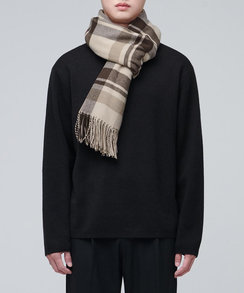 MUSINSA STANDARD Large Size Tartan Check Scarf [Beige]