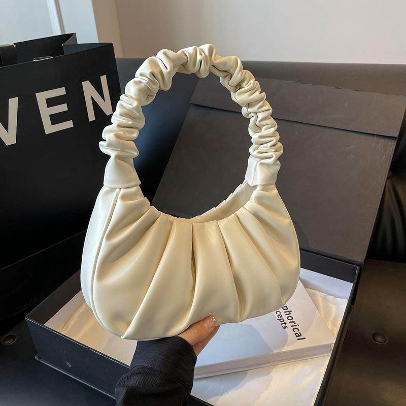 Premium Sense Light Luxury Niche Design Bag Women's 2025 New Pleated Cloud Bag Temperament Versatile Shoulder Armpit Bag