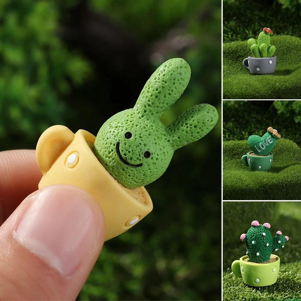 Garden Decoration Crafts Dollhouse Supplies Micro Landscape Figurine Micro Ornaments Cactus Miniatures Cactus Flower Figurines