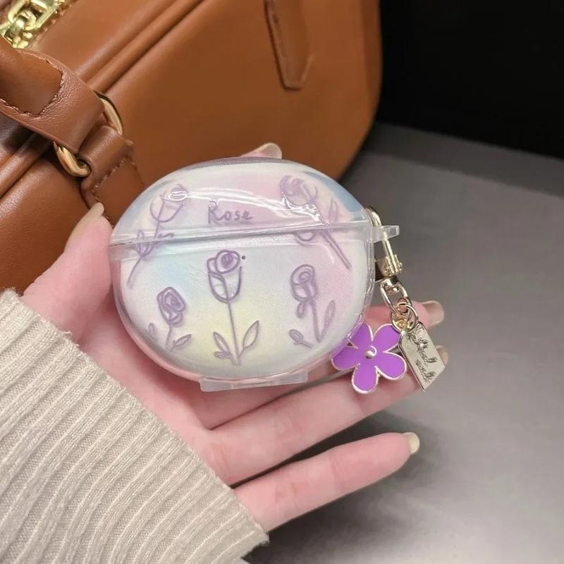 Voor Huawei Freebuds 6i / Freebuds5i Hoesje Mode Bloemen / Cartoon Siliconen Transparante Oortelefoonhoesje Schattige Freebuds 5i For freebuds 5i