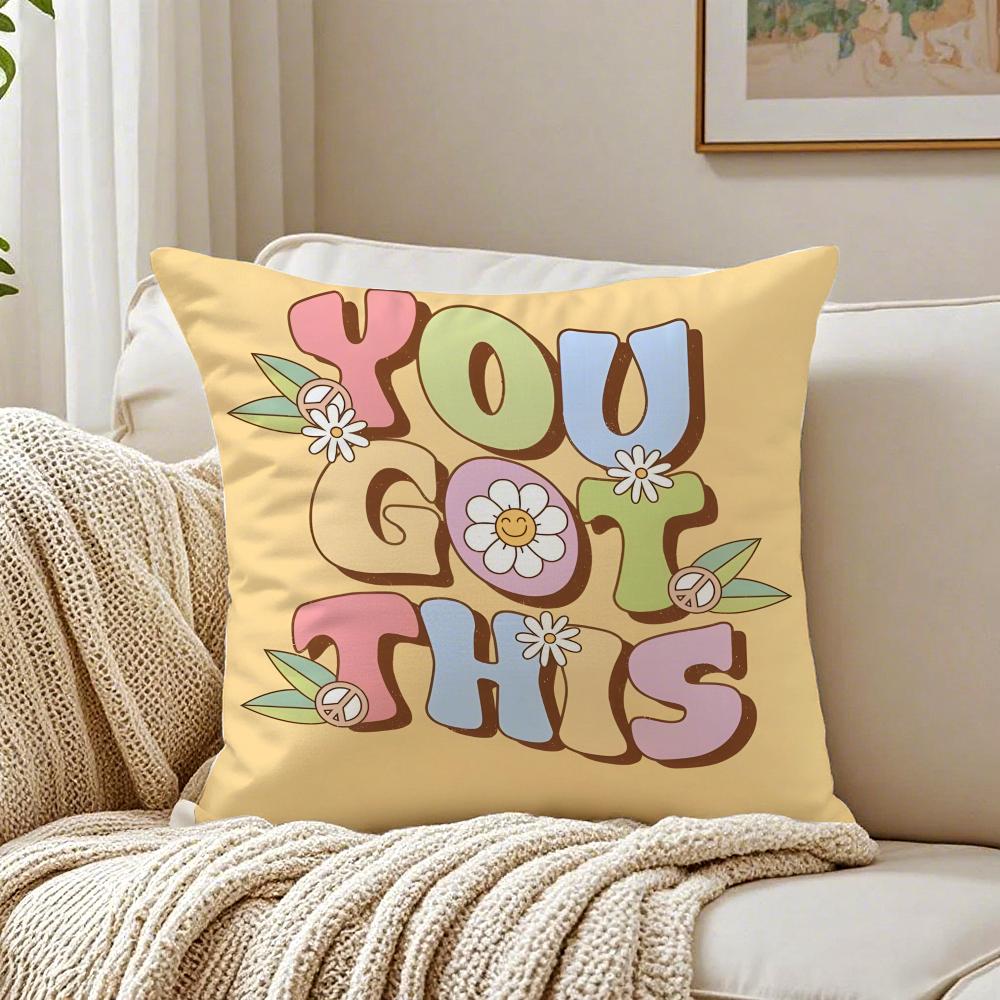 Cute Cartoon Sunfloweres Childlike Art Cushion Cover Pillowcase Antidustmite Living Room Sofa Decor Cushion Room