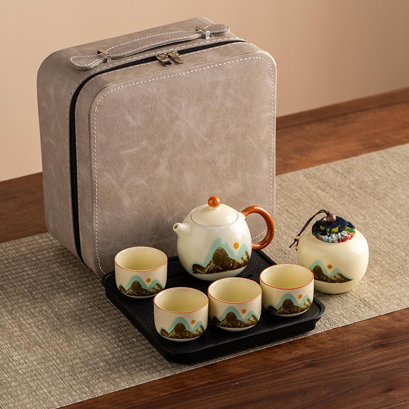 Ru Kiln Tea Set Ceramic Kung Fu Tea Set Household High-end Tea Tea Cup Holiday Gifts Business Gifts