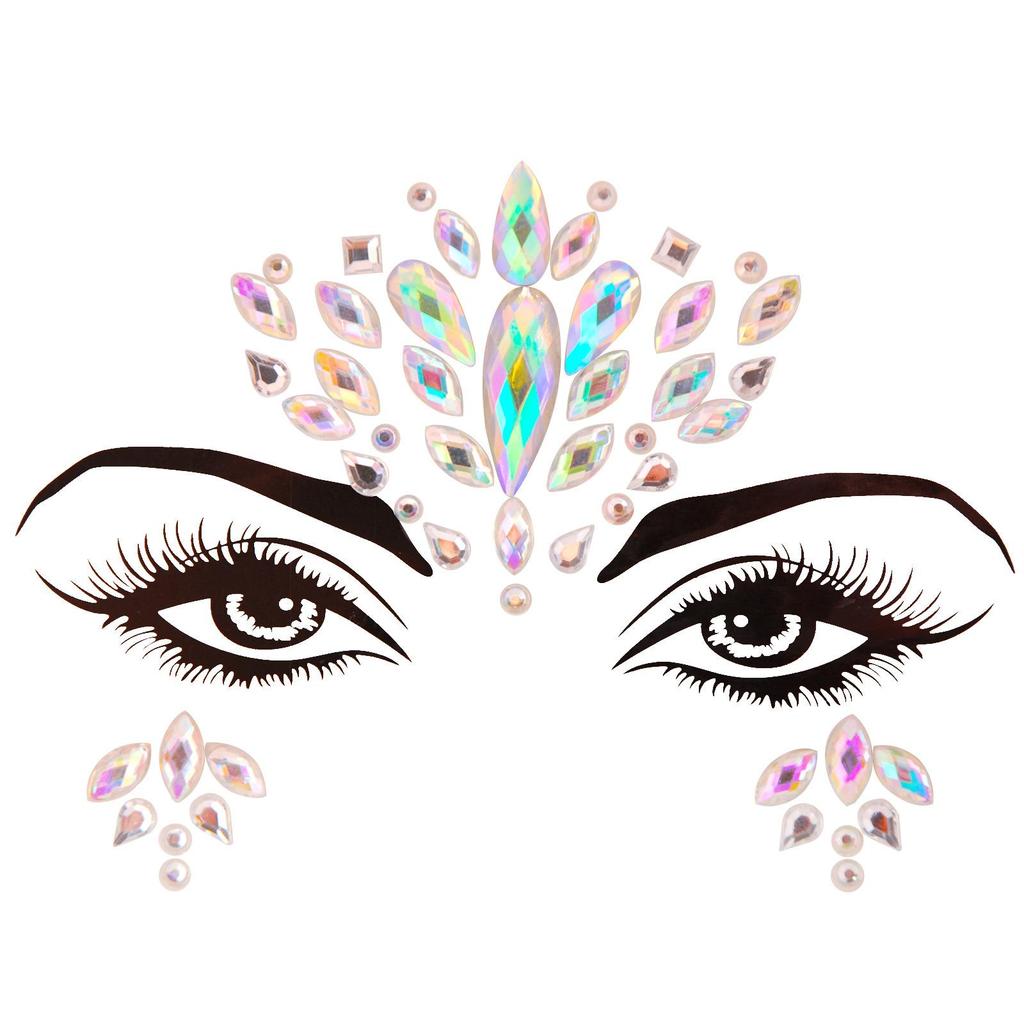 Crystal Tattoo Sticker Glitter Eyeliner Eyebrow Makeup Face Eyes Diamond Temporary Tattoo Rock Rhinestone 3D Eyeliner Stickers