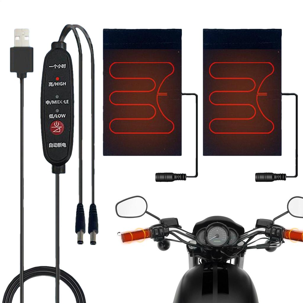 USB Elektrisch Beheizter Lenkergriff 5V Beheizte Motorradgriffe Mit 3 Temperatureinstellungen Winter Thermische Fahrerschutz Ausrüstung