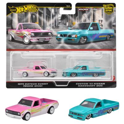 Hot Wheels Premium 2-Pack 1975 Datsun Sunny Truck Custom Nissan Hardbody Όχημα Παιχνίδι Μίνι Αυτοκίνητο 3 Ετών και Άνω Πολλαπλό HRR78 (B120) / '93 (D21)