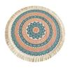 Yousheng Vintage Round Coasters, Pastoral Cotton Linen Placemats, Soft Jute Tassels Drink Mats, Handwoven Table Pads Mats Accessories