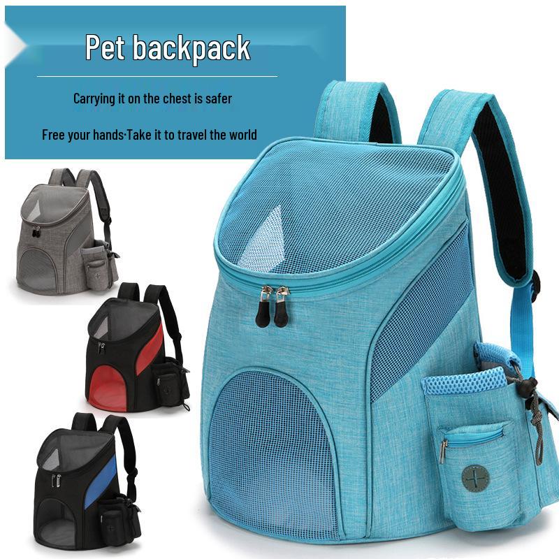 Portable Breathable Pet Backpack: Cat & Dog Double Shoulder Mesh Carrier Bag