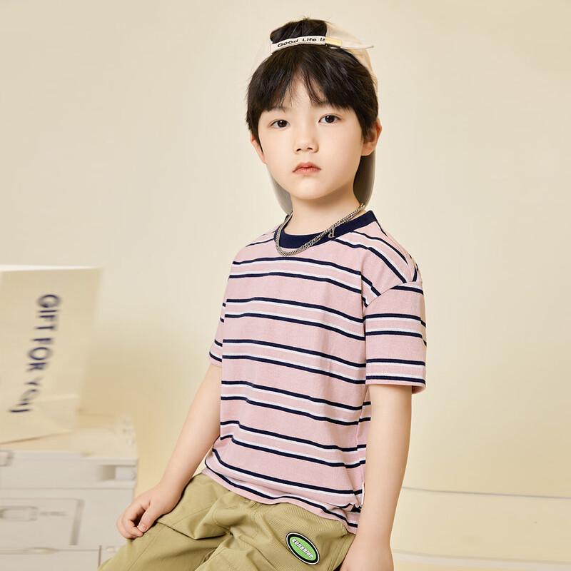 Boy's Color-Block Striped Short Sleeve T-Shirt