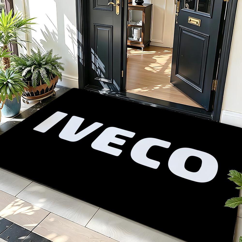 Auto I-IVECO Floor Mat Soft Flannel Entrance Door Mat Non Slip Absorbent Bathroom Bedroom Floor Rug