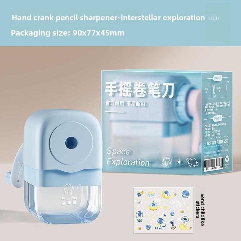 Macaron Colored Pencil Sharpener Student Hand-crank Pencil Sharpener Large Diameter Drawing Stationery Cute School Supplies
