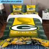 Green Bay Packers Logo 3PCS Bedding Set 2D Printing (Includes 1 Duvet Cover + 2 Pillowcases Coreless), Bedroom decor,Fan Gift