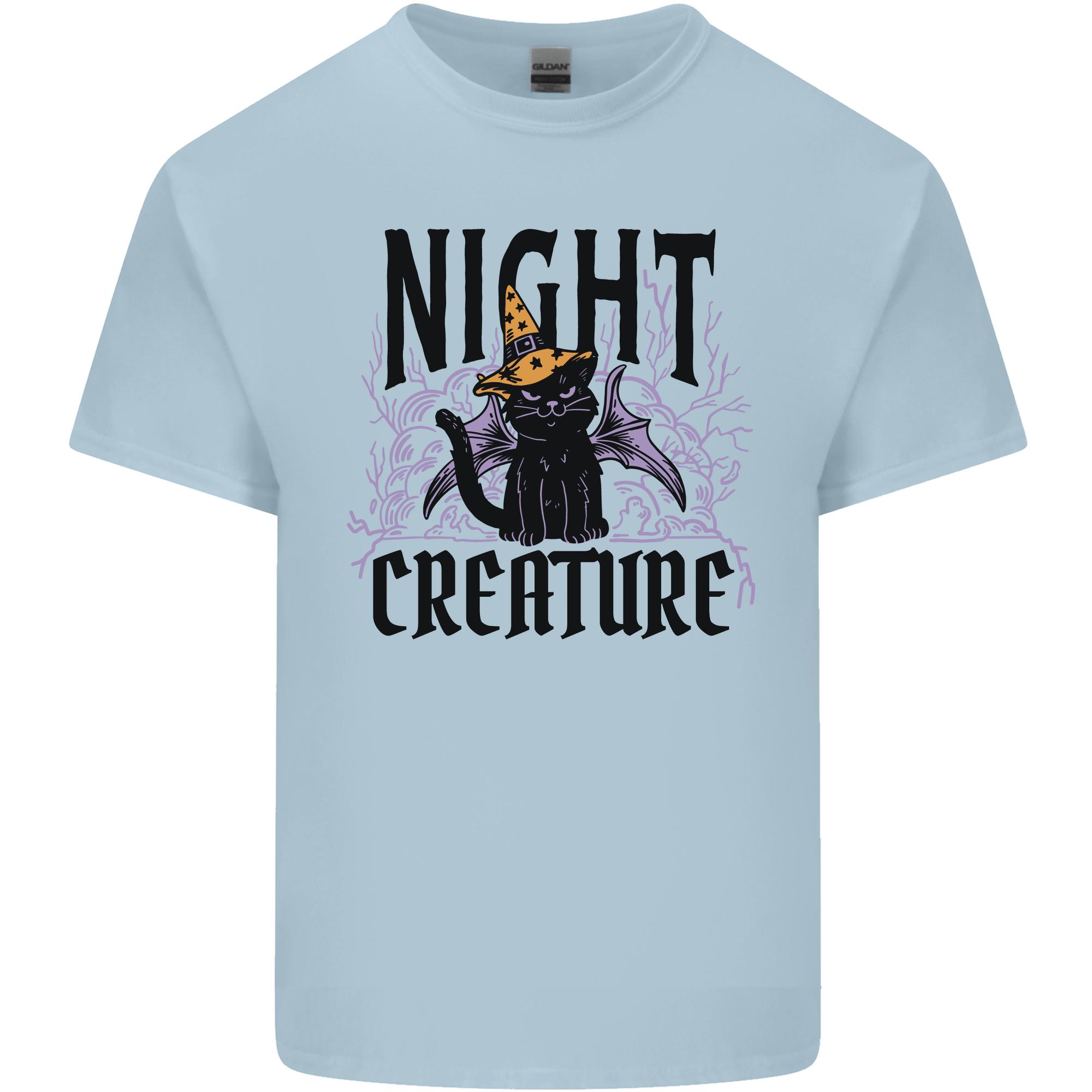 Halloween Cat Night Creature Witch Unisexs Light Cotton TShirt S