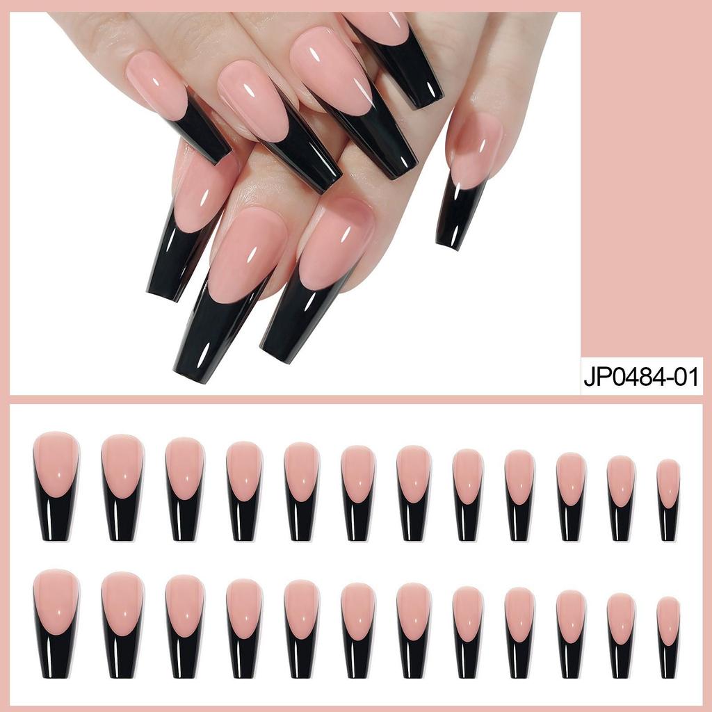 European & American Ballet-Coffin Fake Nails with Manicure Nail Art Stickers