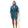 Unisex Lightweight Long-Sleeve Tie-Up Bathrobe - Solid Color Plus Size for Men & Women.