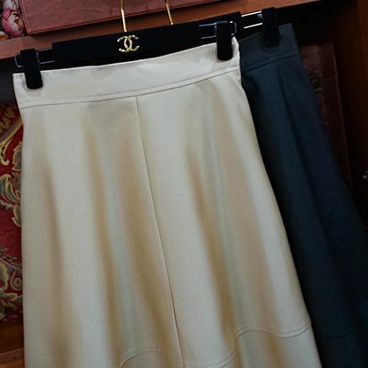 Hepburn Style Elegant Luster Fabric Flared Midi Flower Bud Skirt