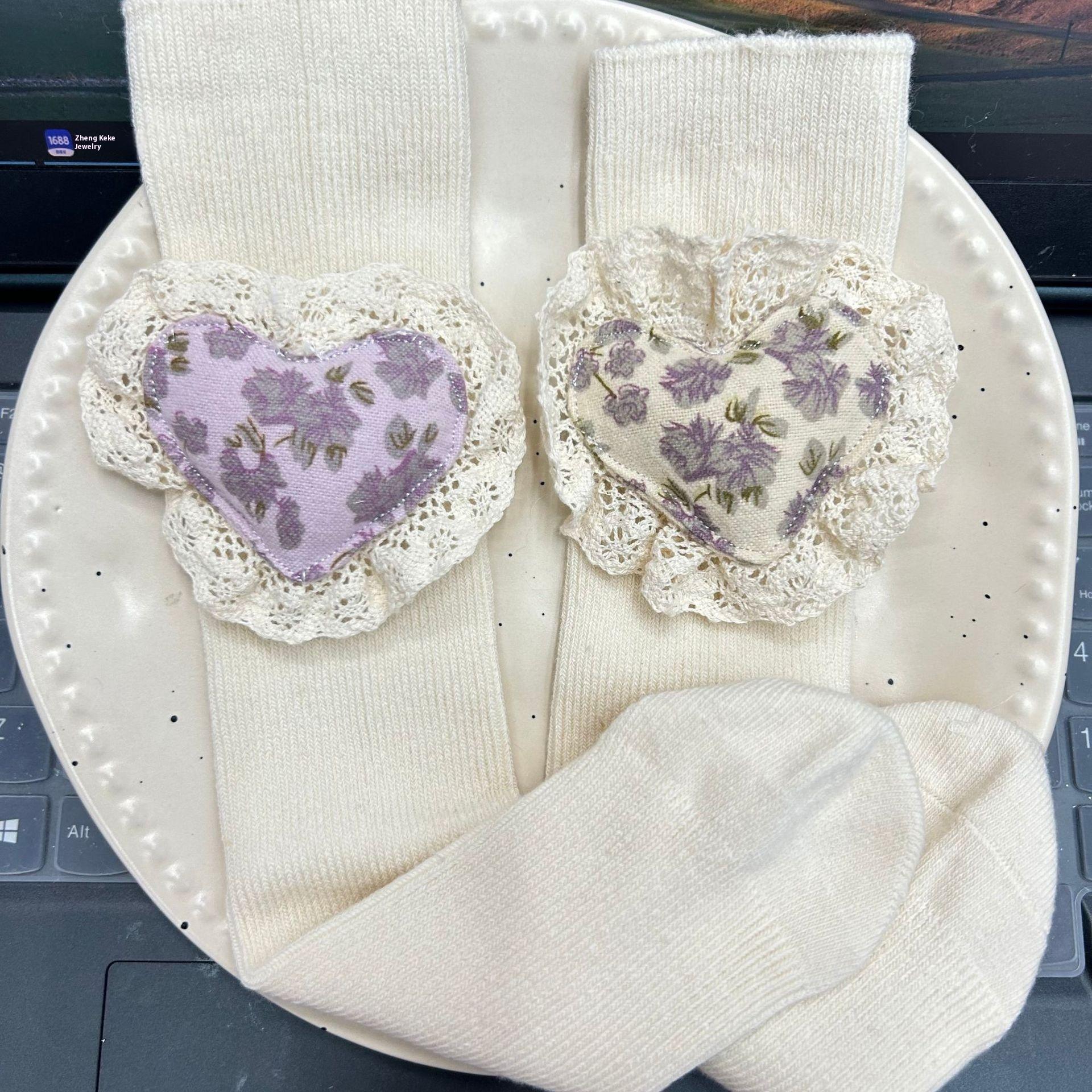 Autumn and Winter Home Textile Cute Lace Pantyhose with Floral Sanding Filling Love Accessories Pillow фиолетовый