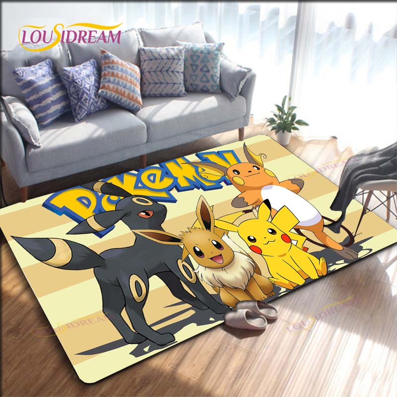 Anime Pokemon Pattern Carpets Living Room Anti-Skid Pikachu Area Rug Kids Bedroom Mats Yoga Mat Large Carpet Decor