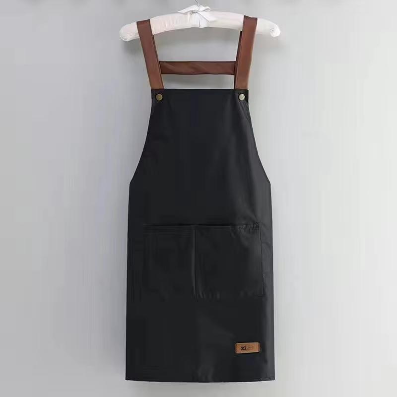 Kitchen Waterproof and Oil Resistant Apron for Men and Women Cooking, Solid Color Simple Hotel Work Clothes