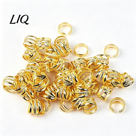 Open Design Hair Rings 100Pcs Dreadlock Accessories, Metal Hollow Twist Rings, Lightweight Braids Cuffs, Non-pierced Ear Cuffs Accessories