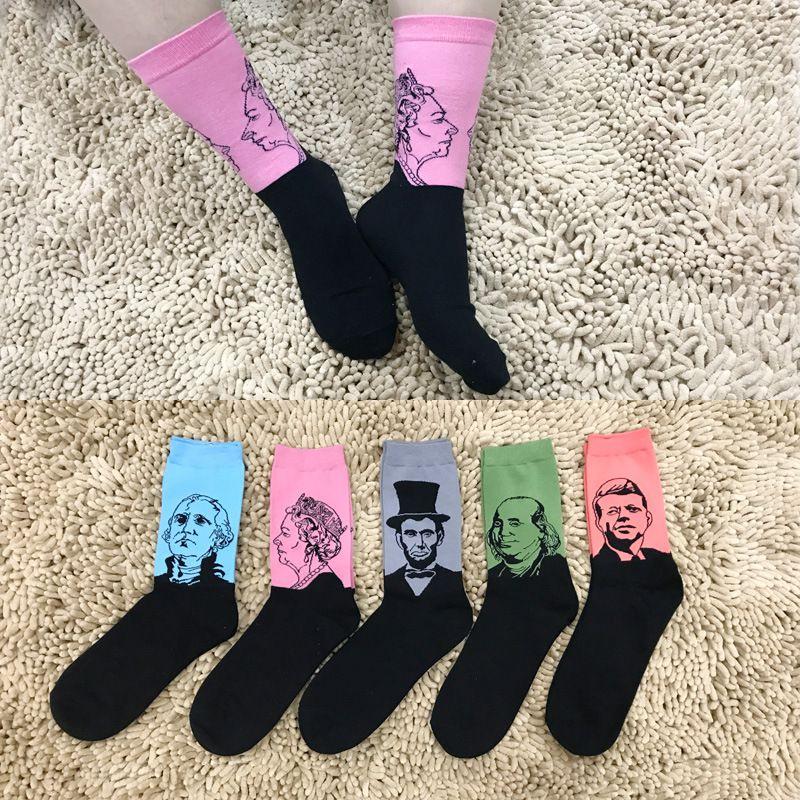 Lyxiga Streetwear President Queen Strumpor För Älskare Bomullsblandning Komfort