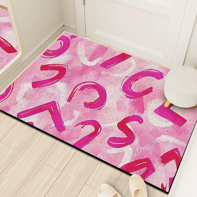 Graffiti Blok Kolorów Odporna na Brud Odporna na Ścieranie Mata Pod Drzwi Wejściowe Pogrubiona Jedwabna Mata Podłogowa Można Przyciąć na Matę Podłogową Wejściową do Domu