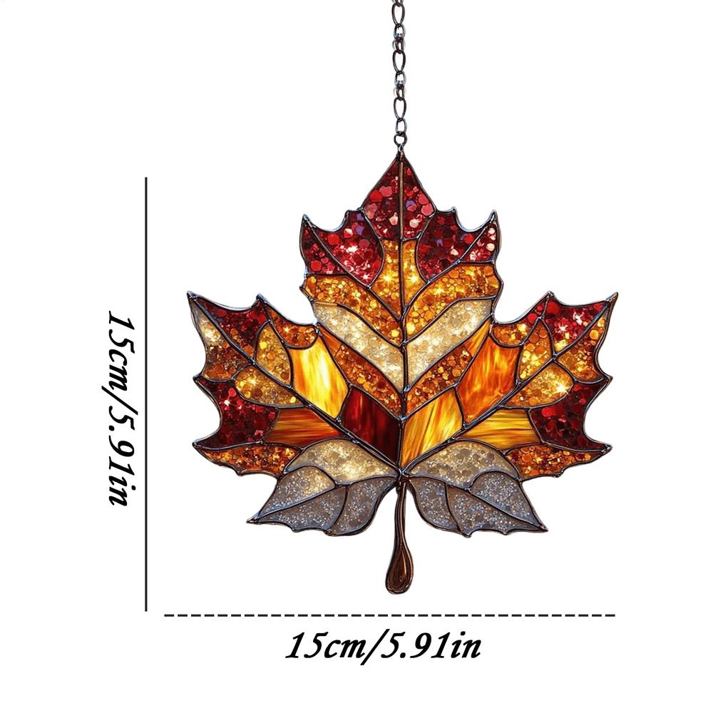 2D Autumn Maple Leaves Light Catchers For Window Acrylic Pendant Sun Catcher Aesthetic Wall Crafts Pendant For Garden Bedroom