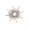 Vintage Zircon Sun Brooch Banquet Metal Glossy Brooch Long Hollow Sun Pin  Party