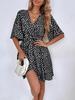 European & American 2025 Women's New Hot V-neck Slimming Short Sleeve Versatile Dress