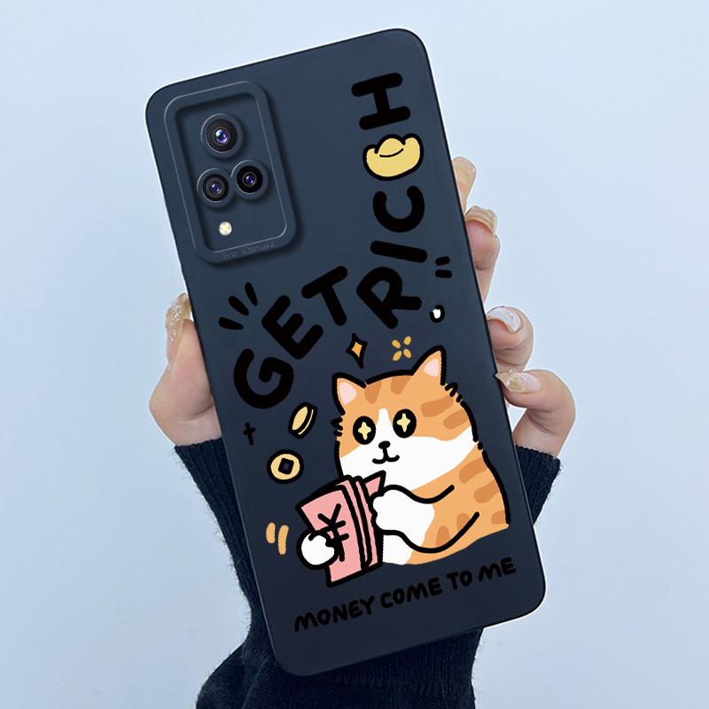For Vivo V21 4G VIVOV21 5G Cases V2066 V2108 V2050 Soft Silicone Phone Case Sweet Printing Cute Cartoon Protective Painted Cover