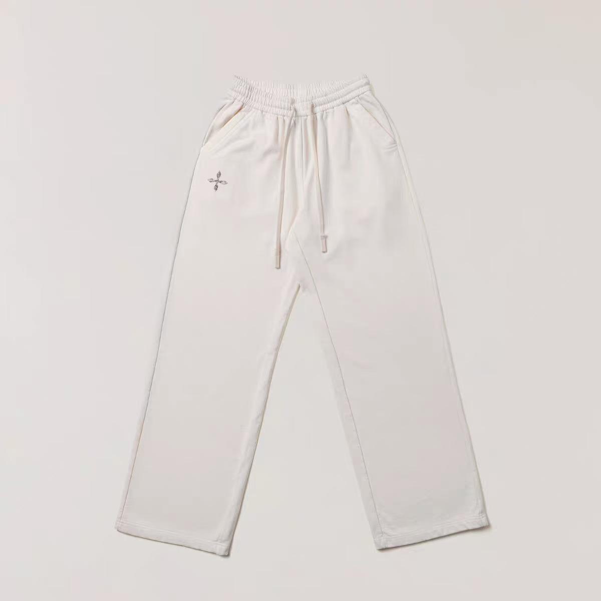 

Retro Tie-Dye Wide-Leg Distressed Sports Pants S