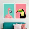Tropical Plants Poster and Print Toucan Bird Flamingo Parrot Pineapple Canvas Painting Nordic Wall Art Picture Home Decor Cuadro